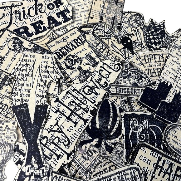 Lot 45 Halloween Ephemera Craft Die Cuts mq Junk Journal Scrapbooking Book Page - Picture 2 of 6